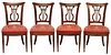 Set of Four French Fruitwood Lyre-