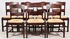 VINTAGE RUSH SEAT DINING CHAIRS SEVEN