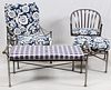 METAL PATIO FURNITURE CHAIRS BENCH AND OTTOMAN