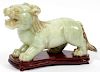 CHINESE CARVED JADE FU LION