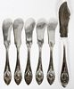 LUNT 'MOUNT VERNON' STERLING MASTER BUTTER KNIFE & SPREADERS, SIX PIECES