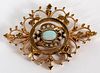 ANTIQUE MARQUISE SHAPE OPAL & SEED PEARL PIN