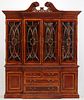 CHIPPENDALE STYLE MAHOGANY BREAKFRONT CABINET