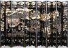 CHINESE BLACK LACQUER 12 PANEL SCREEN