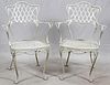 WROUGHT IRON CHAIRS PAIR