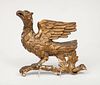 Carved Giltwood Wall Plaque of an Eagle on a Branch