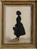 Attributed to Frederick Frith (1819-1871): Full-Length Silhouette of a Girl Holding Her Bonnet
