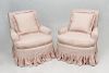 Pair of Cotton Slip-Covered Club Chairs