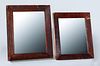 Two Stained Wood Small Rectangular Mirrors