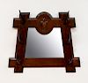 Victorian Carved Mahogany and Horn Mirrored Hat Rack