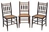 Set of Three Cane-Seat Side Chairs