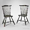 Fine Pair of Painted Fan-back Windsor Side Chairs