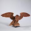 Carved Pine Eagle on Stand
