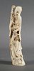 ANTIQUE CARVED CHINESE IVORY WISE MAN