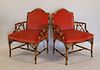 Pair Of Louis Mittman Bamboo Form Armchairs.