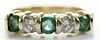14 kt Gold, Diamond and Emerald Ring