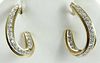 14 kt Two-Tone and Diamond Earrings
