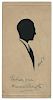 Vernon, Dai. Silhouette of Hereward Carrington. [New York], 1928. Scissor-cut profile portrait of psychic author-investigator Hereward Carrington. Ori