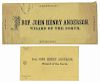Anderson, Professor (John Henry Anderson). Two Wizard of the North Envelopes. Circa 1860s. Pre-addressed letterpress envelopes for Anderson, the large