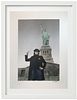John Lennon, Statue of Liberty, New York City (Bob Gruen)