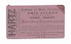 Hartz, Joseph Michael. Professor Hartz Complimentary Admission Ticket. Cleveland, Jan. 13, (1879). Letterpress admission ticket for a reserved seat to