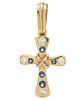 14K Gold, Diamond & Sapphire Custom Cross