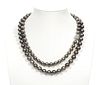 Tahitian Pearl and Diamond 40" Necklace
