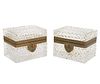 Pr. French Cut Crystal Bronze Mounted Boxes