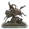 Gechter Bronze Sculpture of Indian & Mountain Lion
