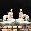 Two Pairs of Continental Biscuit Porcelain Models of Whippets