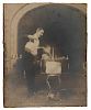 Yarrick, Joseph. Portrait of Magician Josef Yarrick and his Magic Kettle. New York: Hall, ca. 1910. Handsome oversize silver nitrate photograph of Yar