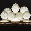 Assembled Royal Crown Derby and Continental Porcelain Dinner Service in a Sprigged Pattern