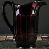 Large Amethyst Molded Glass Pitcher
