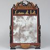 Italian Neoclassical Style Iron Red Painted, Ebonized, Parcel-Gilt and Verre Ã‰glomisÃ© Mirror