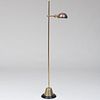 Modern Brass and Ebonized Retractable Floor Lamp