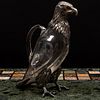 Silver Plate-Mounted Glass Eagle Form Ewer