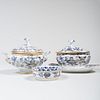 Group of Three Meissen Porcelain Serving Pieces in the 'Blue Onion Rich' Pattern