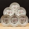 Set of Twelve Chinese Export Famille Rose Reticulated Porcelain Dessert Plates