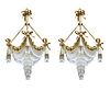 A Pair Of Louis XVI Style Bronze & Crystal Chandeliers