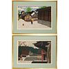 Kiyoshi Saito, pair woodblock prints