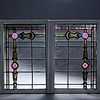 Matched pair leaded glass windows