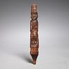 Tribal totemic figural carving, ex Wright