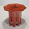 Burmese lacquerware octagonal table