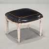 Antique Louis XVI style leather upholstered stool