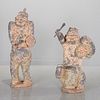 Pair large Southeast Asian earthenware figures