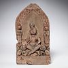 Chinese carved sandstone Guanyin stele
