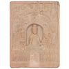 Chinese carved stone Buddhist stele