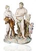 A MEISSEN PORCELAIN TWO-PIECE FIGURAL GROUP OF HERCULES AND OMPHALE, LATE 19TH-EARLY 20TH CENTURY