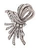 Gubelin Platinum Brooch With 6.42 Cts In Diamonds