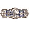Art Deco 18k Gold & Platinum Brooch with Sapphires & Diamonds